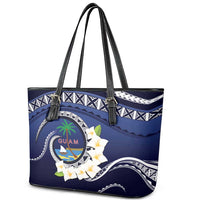 Hafai Adai Guam Guasalis Leather Tote Bag Polynesian Tribal Pattern LT9 - Polynesian Pride