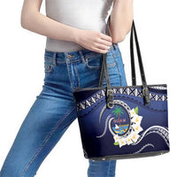 Hafai Adai Guam Guasalis Leather Tote Bag Polynesian Tribal Pattern LT9 - Polynesian Pride