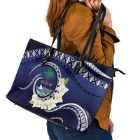 Hafai Adai Guam Guasalis Leather Tote Bag Polynesian Tribal Pattern LT9 - Polynesian Pride