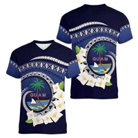 Hafai Adai Guam Guasalis Women V-Neck T-Shirt Polynesian Tribal Pattern LT9 - Polynesian Pride