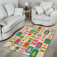 Mele Kalikimaka Hawaii Christmas Area Rug Funny Santan Hippie Style