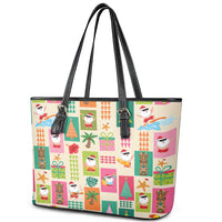 Mele Kalikimaka Hawaii Christmas Leather Tote Bag Funny Santan Hippie Style LT9 - Polynesian Pride