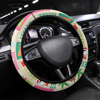 Mele Kalikimaka Hawaii Christmas Steering Wheel Cover Funny Santan Hippie Style LT9 Universal Fit Beige - Polynesian Pride