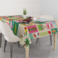 Mele Kalikimaka Hawaii Christmas Tablecloth Funny Santan Hippie Style LT9 - Polynesian Pride