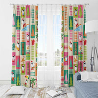 Mele Kalikimaka Hawaii Christmas Window Curtain Funny Santan Hippie Style LT9 - Polynesian Pride