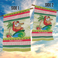 Mele Kalikimaka Hawaii Christmas Garden Flag Surfing Santa with Polynesian Tribal LT9 - Polynesian Pride