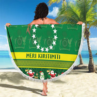 Meri Kiritimiti Cook Islands Christmas Beach Blanket Maroro Flying Fish and White Stars LT9 - Polynesian Pride