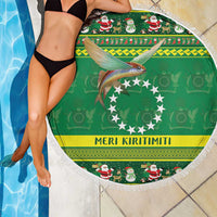 Meri Kiritimiti Cook Islands Christmas Beach Blanket Maroro Flying Fish and White Stars LT9 - Polynesian Pride