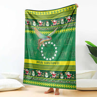 Meri Kiritimiti Cook Islands Christmas Blanket Maroro Flying Fish and White Stars LT9 - Polynesian Pride