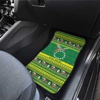 Meri Kiritimiti Cook Islands Christmas Car Mats Maroro Flying Fish and White Stars LT9 - Polynesian Pride