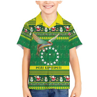 Meri Kiritimiti Cook Islands Christmas Family Matching Mermaid Dress and Hawaiian Shirt Maroro Flying Fish and White Stars