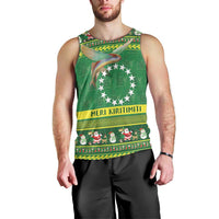 Meri Kiritimiti Cook Islands Christmas Men Tank Top Maroro Flying Fish and White Stars LT9 - Polynesian Pride