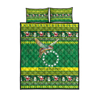 Meri Kiritimiti Cook Islands Christmas Quilt Bed Set Maroro Flying Fish and White Stars LT9 - Polynesian Pride