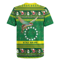 Meri Kiritimiti Cook Islands Christmas Rugby Jersey Maroro Flying Fish and White Stars LT9 - Polynesian Pride