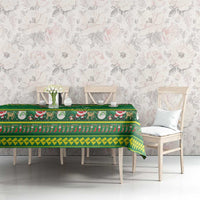 Meri Kiritimiti Cook Islands Christmas Tablecloth Maroro Flying Fish and White Stars LT9 - Polynesian Pride