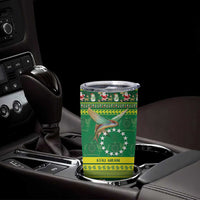 Meri Kiritimiti Cook Islands Christmas Tumbler Cup Maroro Flying Fish and White Stars LT9 - Polynesian Pride