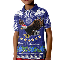 Personalised American Samoa Christmas Kid Polo Shirt Manuia le Kerisimasi Polynesian Tribal LT9 Kid Blue - Polynesian Pride