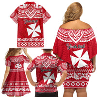 Personalised Wallis and Futuna Christmas Family Matching Off Shoulder Short Dress and Hawaiian Shirt Polynesian Tribal LT9 - Polynesian Pride