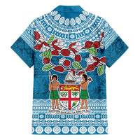 Fijian Tagimoucia Flowers Family Matching Long Sleeve Bodycon Dress and Hawaiian Shirt Christmas Coquette bow