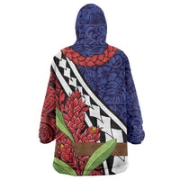 Samoan Ula Fala Flowers Wearable Blanket Hoodie Christmas Santa Belt