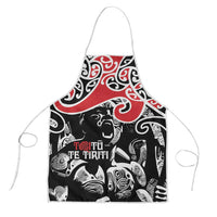 Aotearoa Toitu Te Tiriti Apron New Zealand Stand Together Stand Stronger LT9 Black - Polynesian Pride