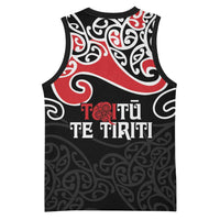 Aotearoa Toitu Te Tiriti Basketball Jersey New Zealand Stand Together Stand Stronger - Polynesian Pride