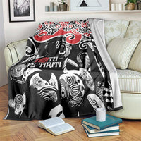 Aotearoa Toitu Te Tiriti Blanket New Zealand Stand Together Stand Stronger LT9 Black - Polynesian Pride