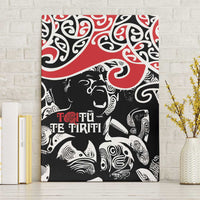 Aotearoa Toitu Te Tiriti Canvas Wall Art New Zealand Stand Together Stand Stronger LT9 Without Frame Black - Polynesian Pride