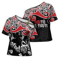 Aotearoa Toitu Te Tiriti Cross Shoulder Shirt New Zealand Stand Together Stand Stronger - Polynesian Pride