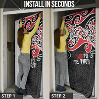 Aotearoa Toitu Te Tiriti Door Cover New Zealand Stand Together Stand Stronger - Polynesian Pride