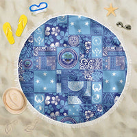 Federated States of Micronesia Merry Christmas Beach Blanket Pacific Patchwork Xmas Vibes - Polynesian Pride
