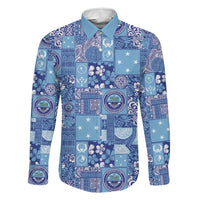 Federated States of Micronesia Merry Christmas Family Matching Long Sleeve Bodycon Dress and Hawaiian Shirt Pacific Patchwork Xmas Vibes - Polynesian Pride