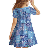 Federated States of Micronesia Merry Christmas Family Matching Off The Shoulder Long Sleeve Dress and Hawaiian Shirt Pacific Patchwork Xmas Vibes - Polynesian Pride