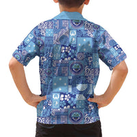 Federated States of Micronesia Merry Christmas Family Matching Off Shoulder Maxi Dress and Hawaiian Shirt Pacific Patchwork Xmas Vibes - Polynesian Pride
