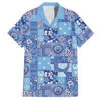 Federated States of Micronesia Merry Christmas Family Matching Off Shoulder Maxi Dress and Hawaiian Shirt Pacific Patchwork Xmas Vibes - Polynesian Pride