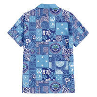 Federated States of Micronesia Merry Christmas Family Matching Off Shoulder Maxi Dress and Hawaiian Shirt Pacific Patchwork Xmas Vibes - Polynesian Pride