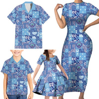 Federated States of Micronesia Merry Christmas Family Matching Short Sleeve Bodycon Dress and Hawaiian Shirt Pacific Patchwork Xmas Vibes LT9 - Polynesian Pride