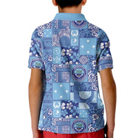 Federated States of Micronesia Merry Christmas Kid Polo Shirt Pacific Patchwork Xmas Vibes LT9 - Polynesian Pride