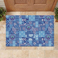 Federated States of Micronesia Merry Christmas Rubber Doormat Pacific Patchwork Xmas Vibes - Polynesian Pride