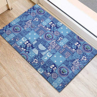 Federated States of Micronesia Merry Christmas Rubber Doormat Pacific Patchwork Xmas Vibes - Polynesian Pride