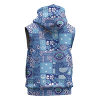 Federated States of Micronesia Merry Christmas Sleeveless Zip Hoodie Pacific Patchwork Xmas Vibes LT9 - Polynesian Pride