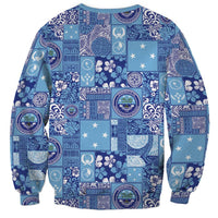 Federated States of Micronesia Merry Christmas Sweatshirt Pacific Patchwork Xmas Vibes - Polynesian Pride