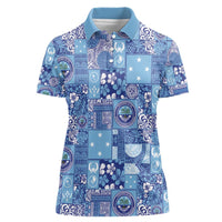 Federated States of Micronesia Merry Christmas Women Polo Shirt Pacific Patchwork Xmas Vibes - Polynesian Pride