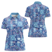 Federated States of Micronesia Merry Christmas Women Polo Shirt Pacific Patchwork Xmas Vibes LT9 - Polynesian Pride
