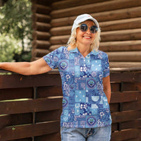 Federated States of Micronesia Merry Christmas Women Polo Shirt Pacific Patchwork Xmas Vibes LT9 - Polynesian Pride