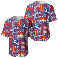 Kiribati Tekeraoi n te Kiritimati Baseball Jersey Pacific Patchwork Xmas Vibes LT9 - Polynesian Pride
