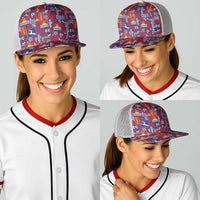 Kiribati Tekeraoi n te Kiritimati Baseball Net Cap Pacific Patchwork Xmas Vibes - Polynesian Pride