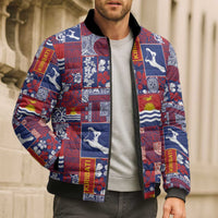 Kiribati Tekeraoi n te Kiritimati Bomber Puffer Jacket Pacific Patchwork Xmas Vibes - Polynesian Pride