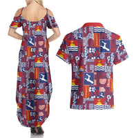 Kiribati Tekeraoi n te Kiritimati Couples Matching Summer Maxi Dress and Hawaiian Shirt Pacific Patchwork Xmas Vibes LT9 - Polynesian Pride