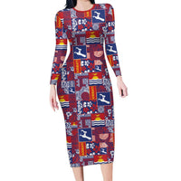 Kiribati Tekeraoi n te Kiritimati Family Matching Long Sleeve Bodycon Dress and Hawaiian Shirt Pacific Patchwork Xmas Vibes - Polynesian Pride